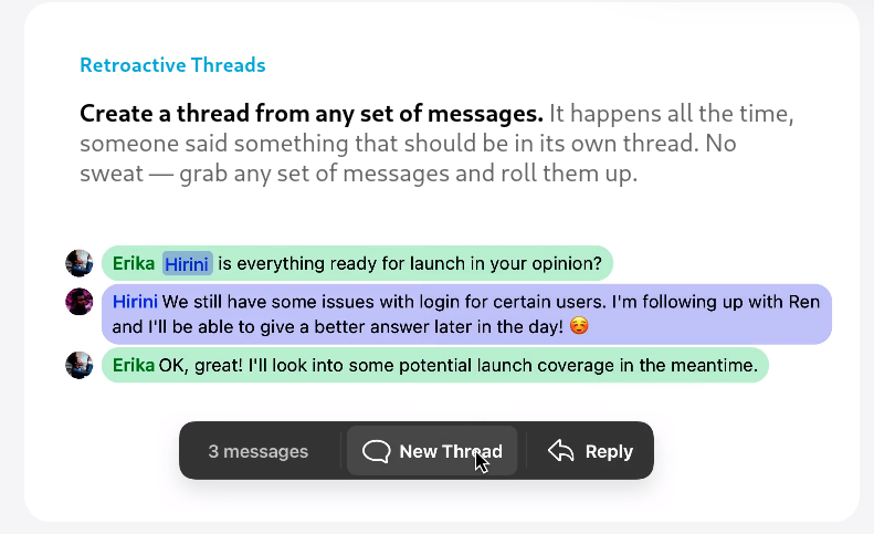 Quill chat example remixable retroactive threads knowledge graph